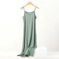 Plus size spring and summer versatile slim long inner nightgown suspender modal cotton solid color bottoming dress