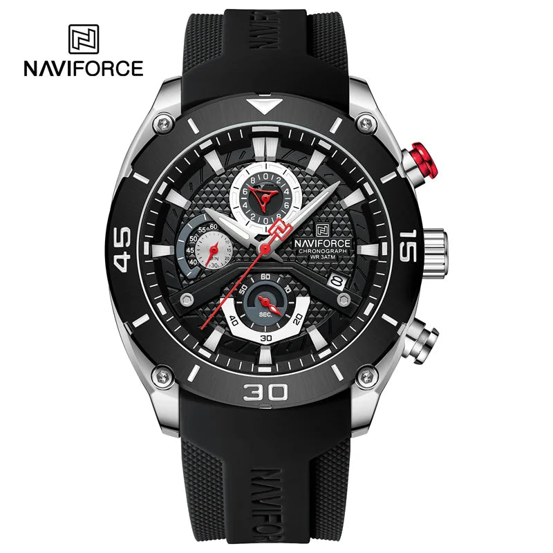NAVIFORCE Sport Watch for Men Waterproof Quartz Wristwatch Chronograph Military Clock With Luminous Reloj Hombre Male Gift 2024