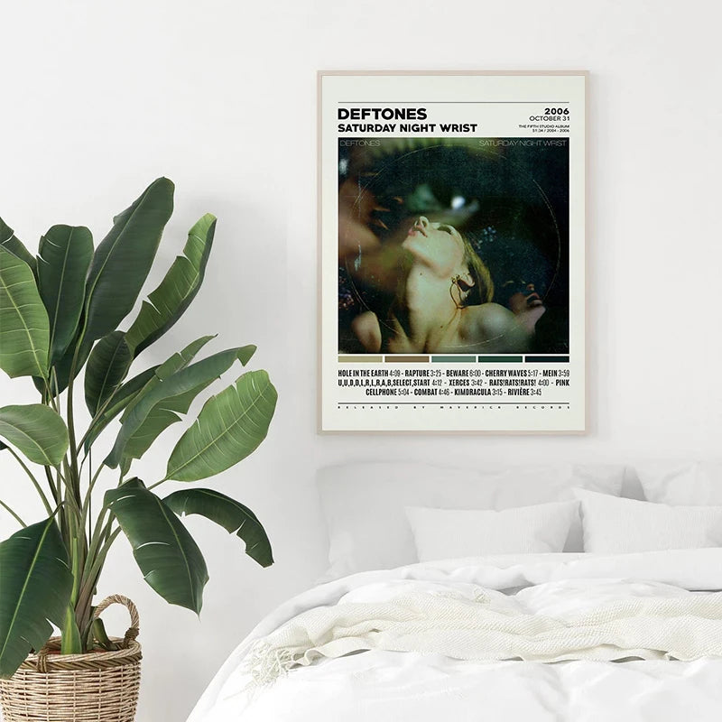 Deftones Band Poster Print Canvas Painting Around the Fur/Saturday Night Wrist Music Album Cover for Room Home Wall Art Decor