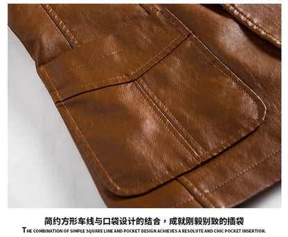 Chaquetas de cuero para hombre, estilo coreano, ajustadas, de moda, tallas grandes M-6XL, 2024