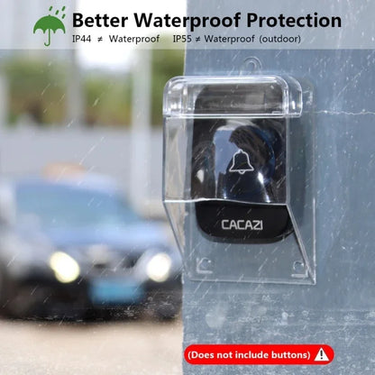 Outdoor Home Doorbell Transparent Waterproof Cover Wireless Door Bell Chime Button Protective Cover Splash Guard Cover