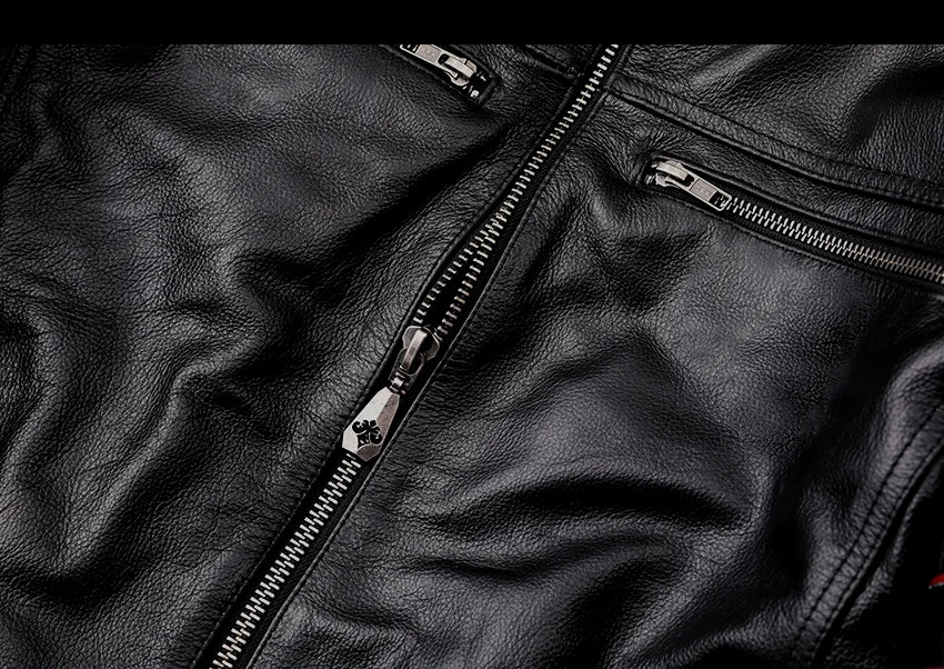 Chaqueta de motociclista nueva para hombre, de piel de vaca, para motocross, de cuero, para invierno, resistente al viento, para carreras, ropa de motociclista resistente al desgaste para Harley.