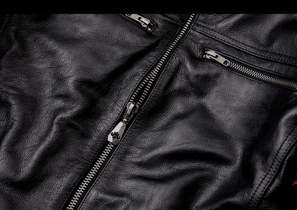 Chaqueta de motociclista nueva para hombre, de piel de vaca, para motocross, de cuero, para invierno, resistente al viento, para carreras, ropa de motociclista resistente al desgaste para Harley.