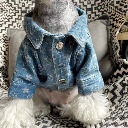 Pet Dog Cat Denim Coat Jacket Puppy Clothes Cool Apparel For Small Medium Dogs Cowboy Schnauzer Dobby Bear Teddy Pet Clothing