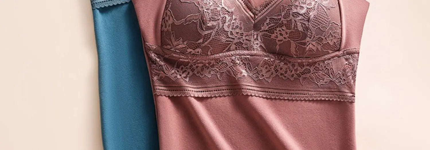 Women Winter Velvet Padded Vest Thermal Underwear Camisole Warm Sling Vest Tops 2-in-1 Built-in Bra Undershirt Intimate