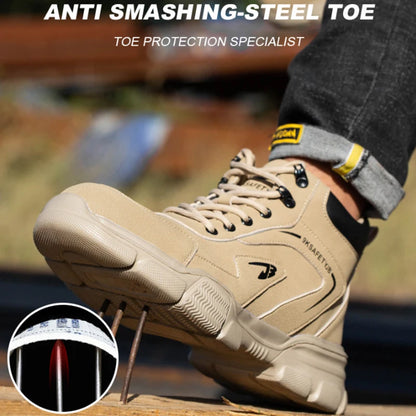 Steel Toe Safety Shoes Men, Anti-Puncture Anti-Smash Non Slip Industrial Work Boots Lightweight Kevlar-Midsole Protective Shoes