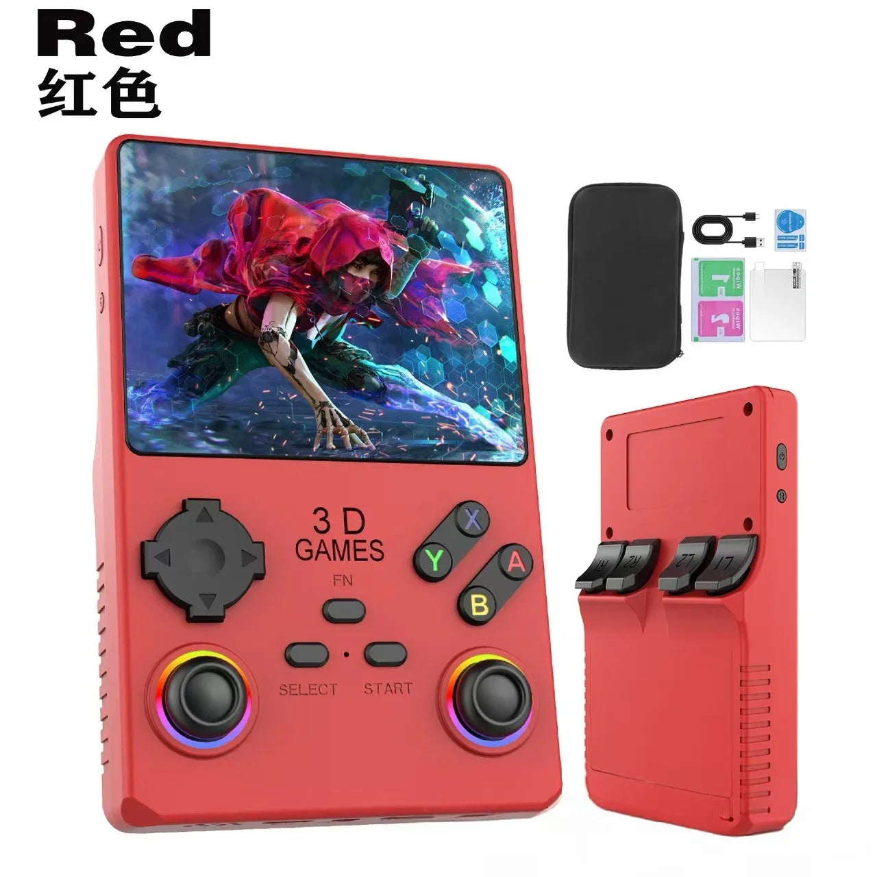 2025 V40MAX Handheld Game Console 4'' IPS Screen 4000mAh Battery Joystick RGB lighting Effect 256GB with more than 40000 games