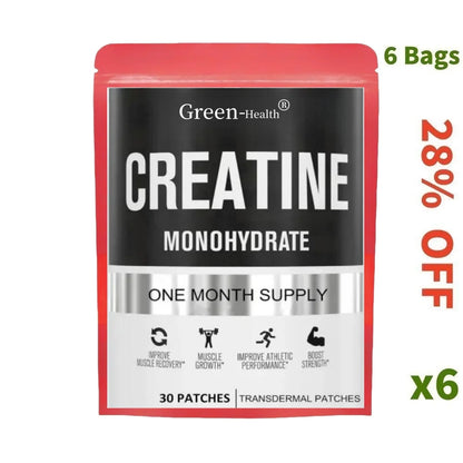Creatine Monohydrate Transdermal Patches for Muscle Growth, Increased Strength, Enhanced Energy Output 30 Patches
