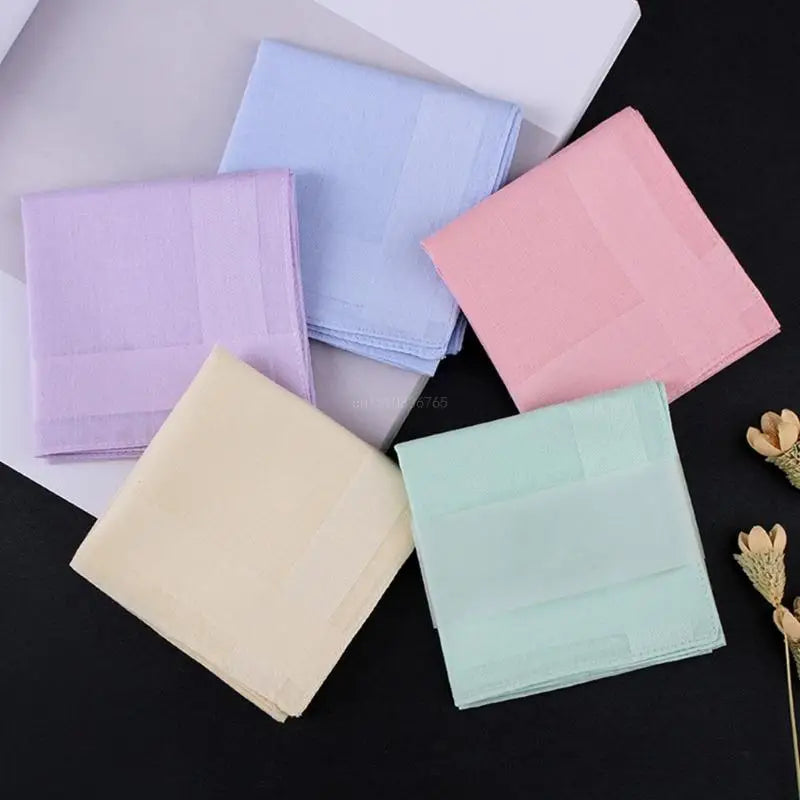 Men High Quality Cotton Handkerchief To Send Elders Square Scarf Retro Napkin Soft Sweaty Women Quick Drying Pocket Handkerchief
