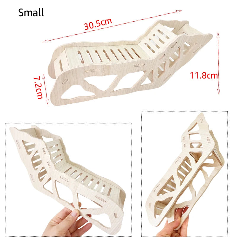 Hamster Wooden Hideout Cave Toy for Dwarf Hamsters Golden Bears Hideaway House with Peekaboo Design Small Animal Cage Accessories
