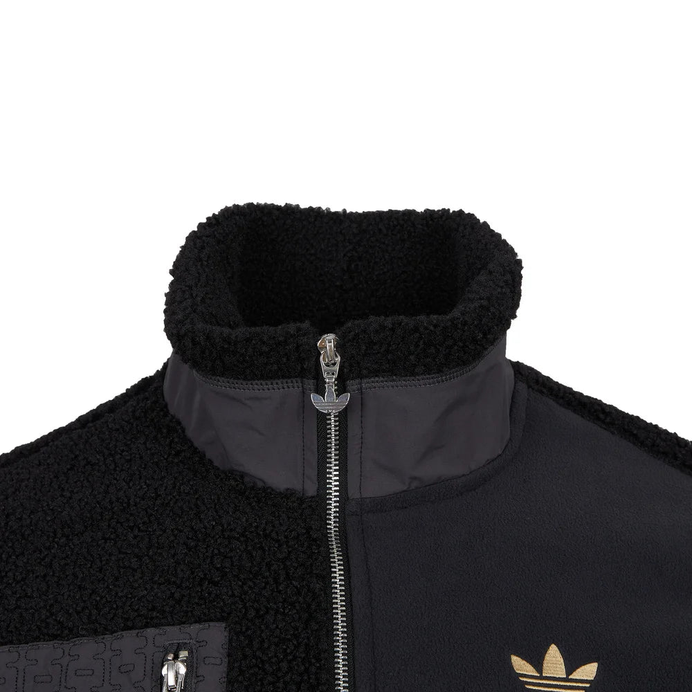 Chaqueta deportiva Adidas Originals Clover 2024 PF SHERPA M para hombre, color negro, HY7285