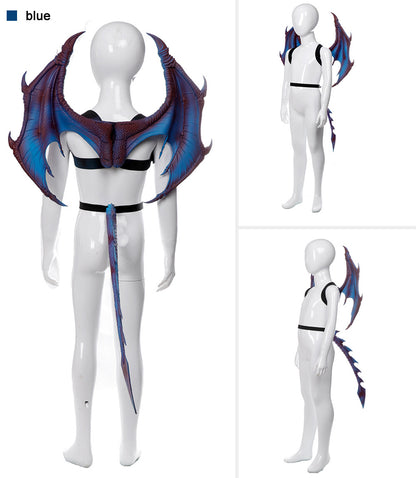 Animal Cospty Dragon Costume Purim Christmas Gift Carnival Party  Cosplay Set Wing and Tail faucet Costume