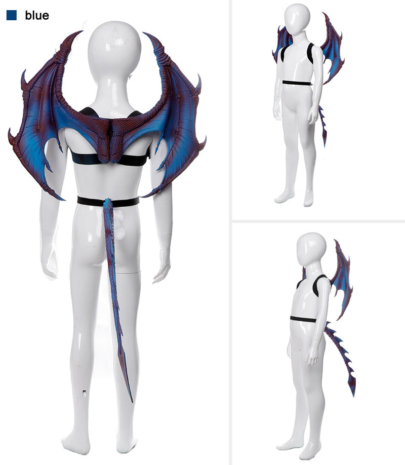 Animal Cospty Dragon Costume Purim Christmas Gift Carnival Party  Cosplay Set Wing and Tail faucet Costume