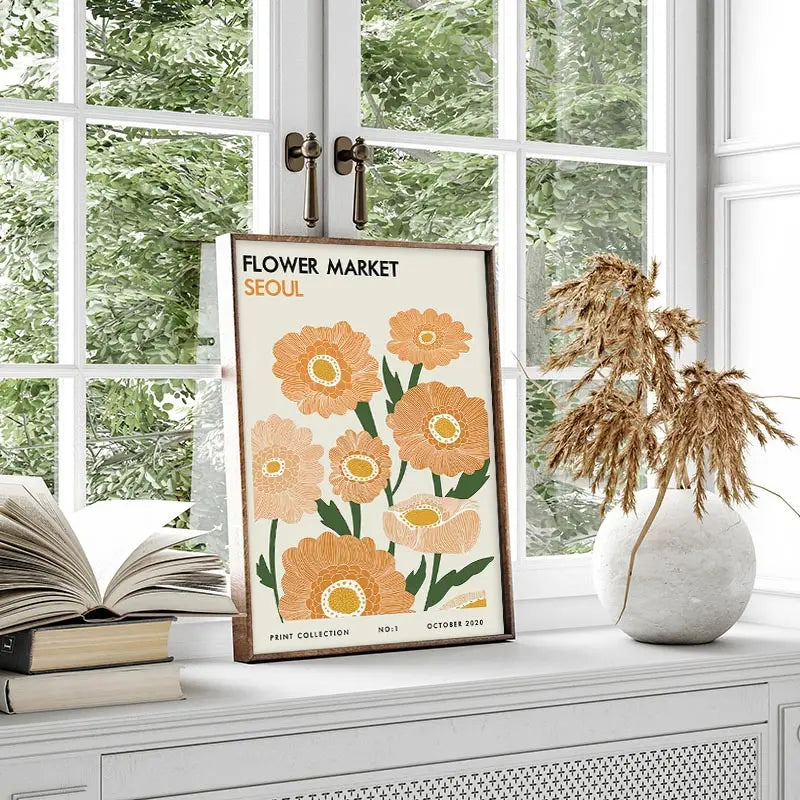 Abstract Yayoi Kusama Orange Wall Art Matisse Mark Rothko Posters and Prints Flower Market Canvas Painting Mural Decoration