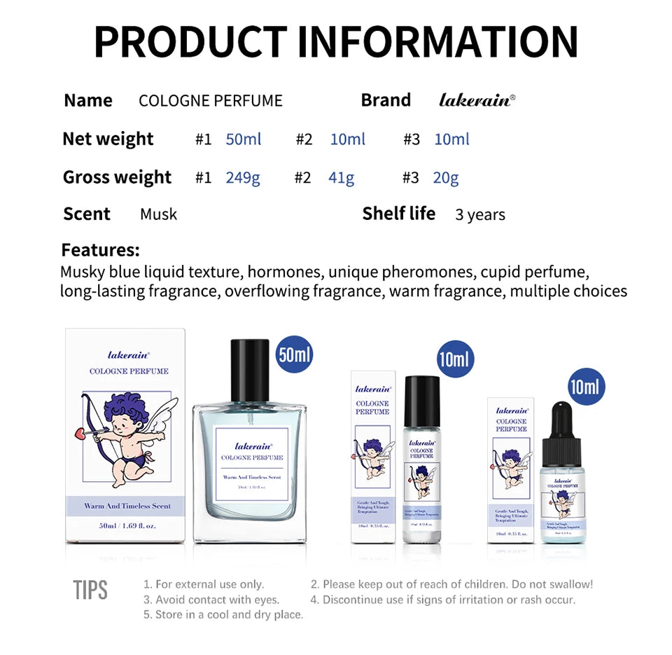 Charming perfume for men Cologne for Men Perfume Man 50ml  with Unique Scent Formula Pheromone Perfume Attract Women