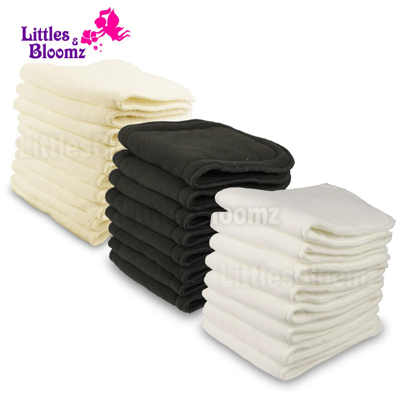 [Littles&amp;Bloomz] Insertos lavables reutilizables, protectores de refuerzo para pañales de tela de bolsillo real, inserto de microfibra de carbón de bambú