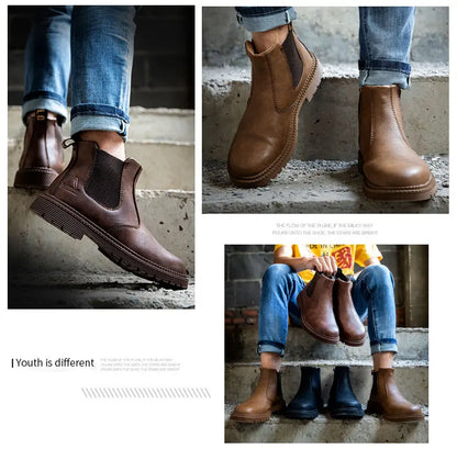 Latest 2023 Waterproof Men Leather Boots Steel Toe Cap Safety Work Shoes Anti Smashing Indestructible Construction Welding Boots