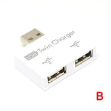 Divisor de interfaz de datos de carga USB 1/2, extensor de corriente USB de doble puerto, adaptador de concentrador de cabezal OTG