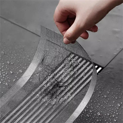 Recogedor de pelos autoadhesivo para desagüe de ducha, cortable, malla desechable, para fregadero de cocina y baño