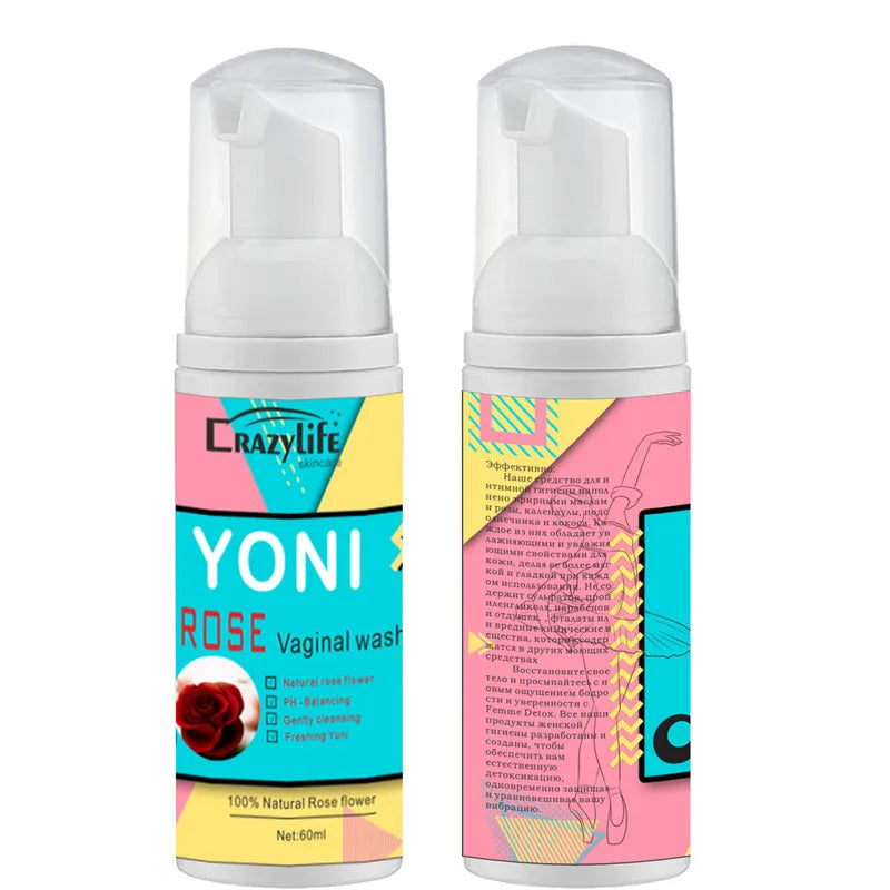 Feminine Intimate Yoni Wash Natural Washing Foam Vaginal Herbs Washer Hygiene Vagina Detox Cleaning Care for Women's Health 60ml
