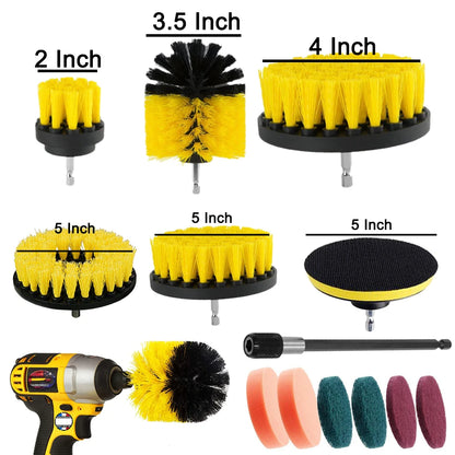 Kit de 12 o 4 cepillos para taladro eléctrico, cepillo de limpieza para alfombras, vidrios, coches, cocinas, baños, herramientas de limpieza del hogar. 