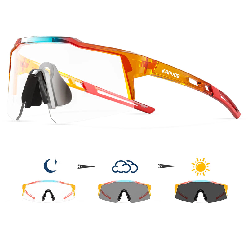 Kapvoe Photochromic Teenager Kids Cycling Sunglasses Sport Bicycle Glasses UV400 Child Goggle Outdoor Boys Girls Running Eyewear