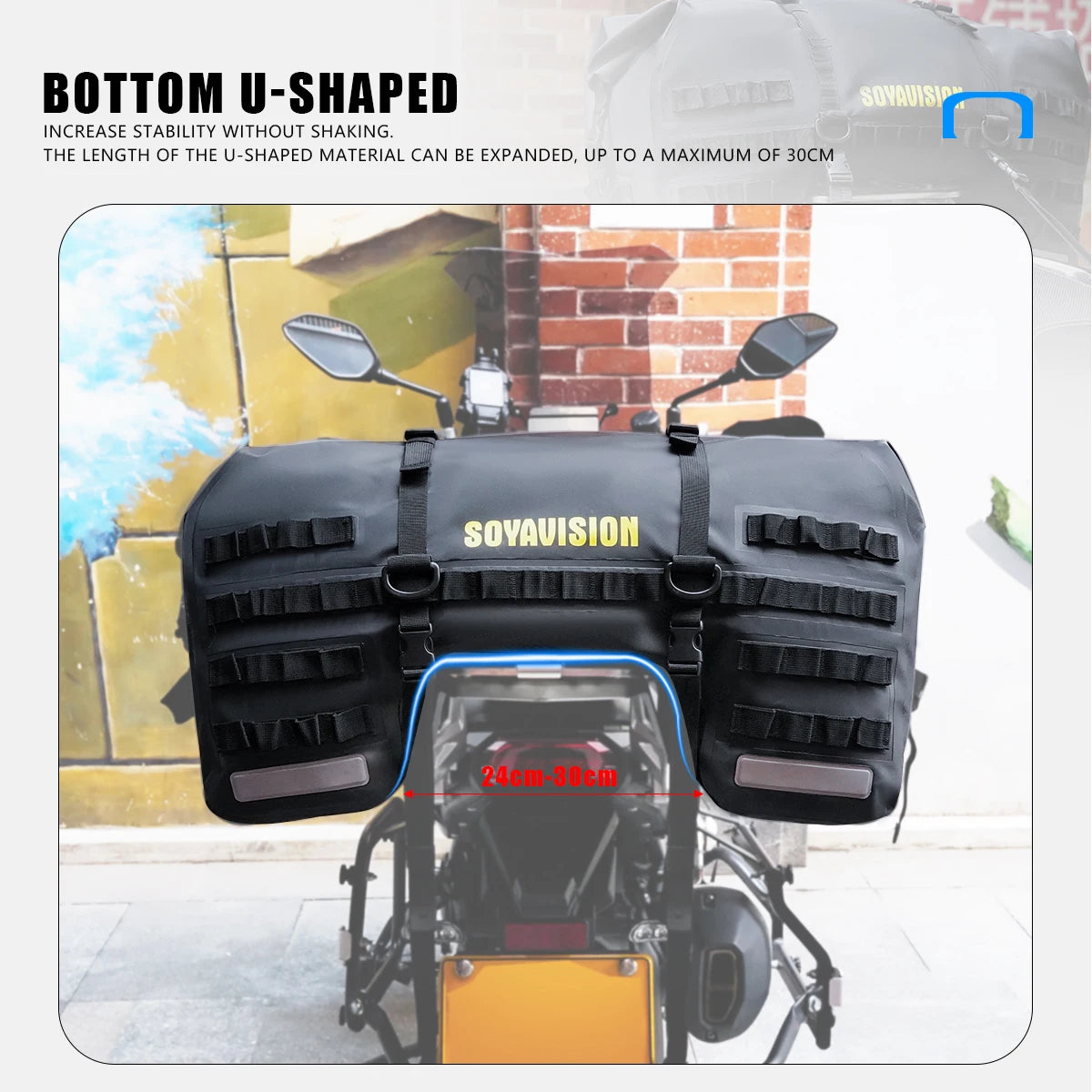 SOYAVISION 20L 50L 70L 80L 100L Motorcycle Waterproof Tail Bag Travel Outdoor Luggage Bag Motorcycle Seat Bag