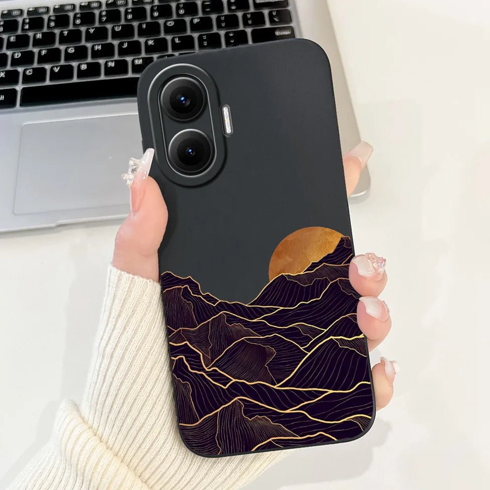 For Xiaomi Poco F7 Phone Cover For Redmi Turbo 4 Pro 5G Case Silicone Cute Cartoon Fashion Luxury Love Shockproof Bumper Funda