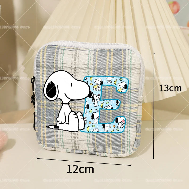 Snoopys Storage Bag Women Large-capacity Lipstick Sanitary Napkin Storage Bag Cute Anime Travel Portable Simple Girls Coin Purse