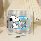 Snoopys Storage Bag Women Large-capacity Lipstick Sanitary Napkin Storage Bag Cute Anime Travel Portable Simple Girls Coin Purse