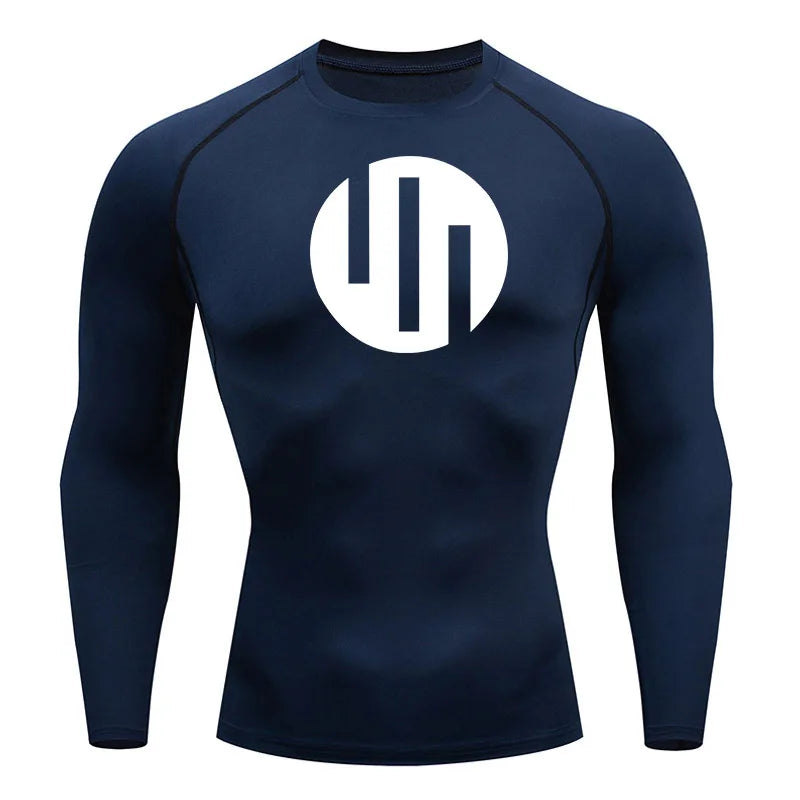 Gym Short Sleeve Running T-Shirt Men's Compression Long Sleeve Shirt Sun Protection Quick Drying Sports Top Black Sportswear 4xl