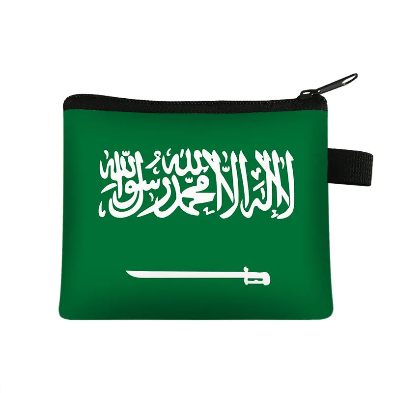 National Flag Print Coin Purses Algeria Spain Haiti Israel Women Wallet Saudi Arabia Men Purse Small Handbag Money Coin Bags