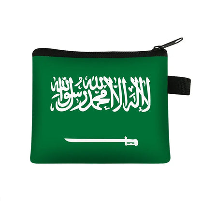 National Flag Print Coin Purses Algeria Spain Haiti Israel Women Wallet Saudi Arabia Men Purse Small Handbag Money Coin Bags
