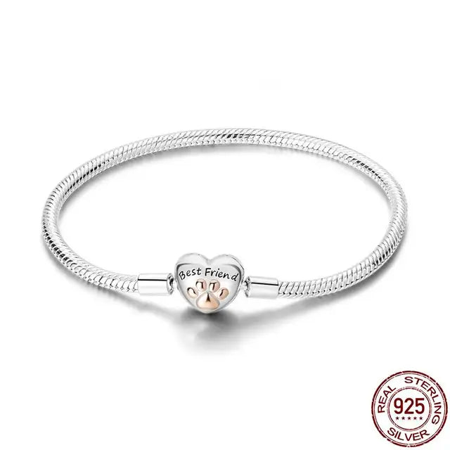 Original 925 Silver Bracelet Snake Chain 17-20 Evil Eye Heart Star Zircon For Charms Beads Pendant Anniversary Jewelry Making Gifts 