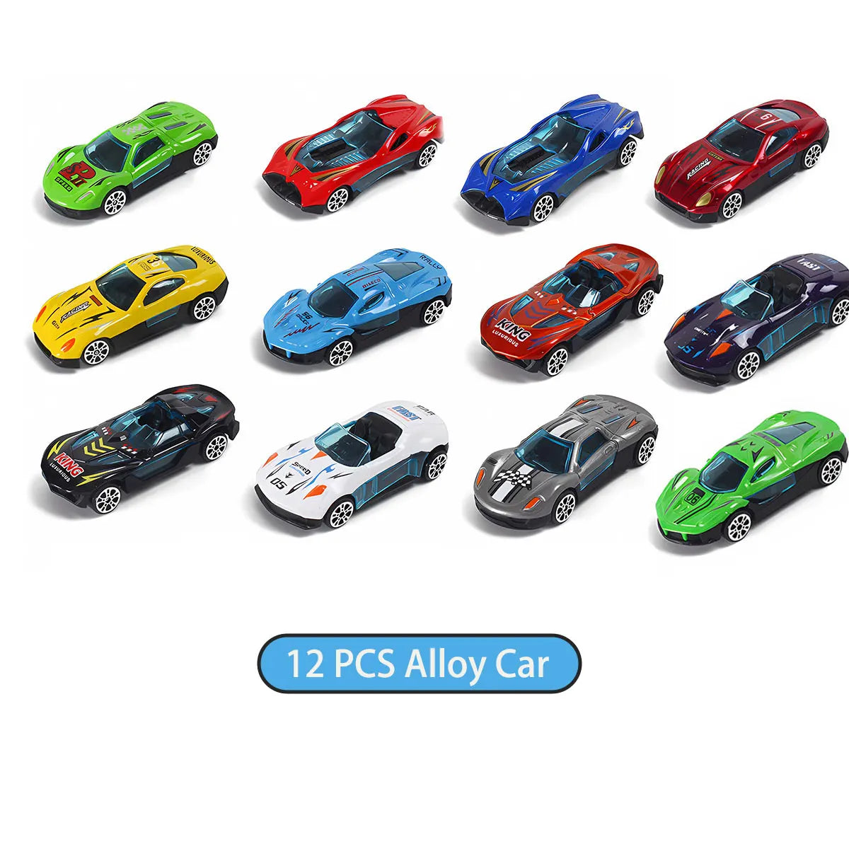 Random 3/6/10/12 Alloy Car Model Metal ABS Simulation Sports Racing Car Kids  Toy for Boys Diecasts Play with a big car Gift