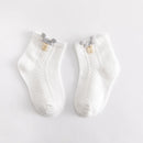 4 par/lote de calcetines finos de malla de verano para bebé, calcetines de algodón suave con dibujos animados para recién nacidos, calcetines transpirables bonitos para niñas pequeñas de princesa