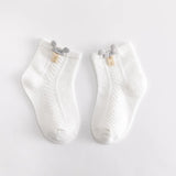 4 par/lote de calcetines finos de malla de verano para bebé, calcetines de algodón suave con dibujos animados para recién nacidos, calcetines transpirables bonitos para niñas pequeñas de princesa