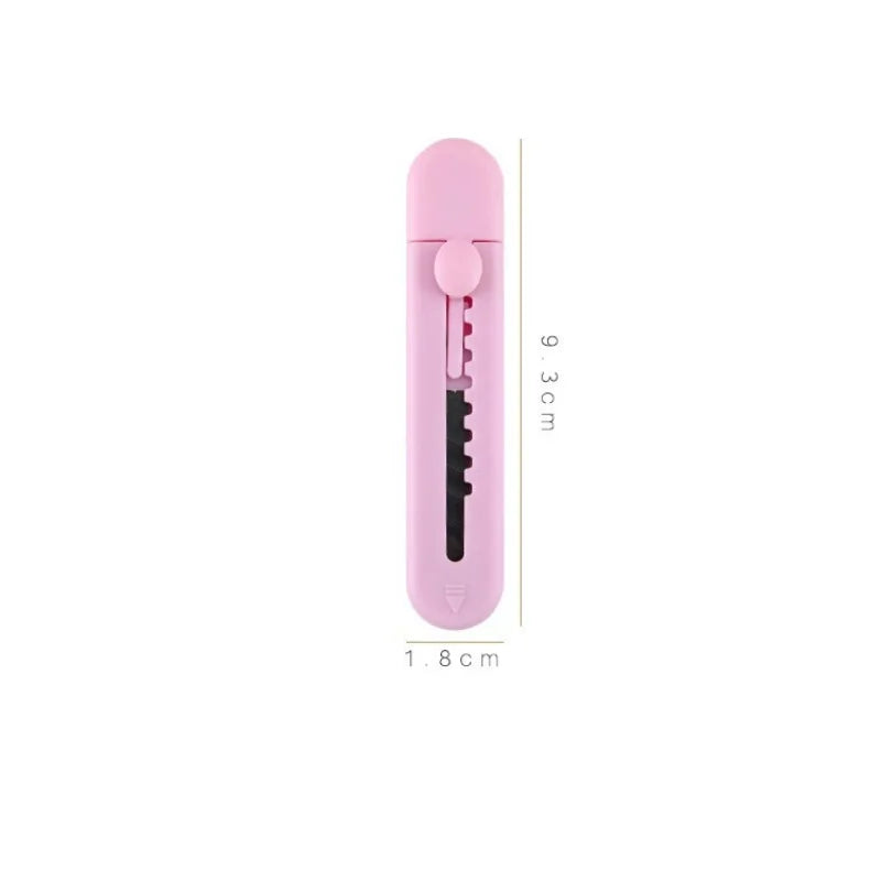 Mini navaja de bolsillo Kawaii con diseño de caramelo, color arte, multiusos, caja exprés, cortador de papel, herramienta para manualidades, material de papelería para oficina y escuela.