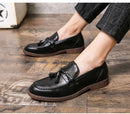 Pointed casual moccasins for men fringed slip-on men's shoes Beef soles bean boat shoes Fashion hair stylist fashion shoes