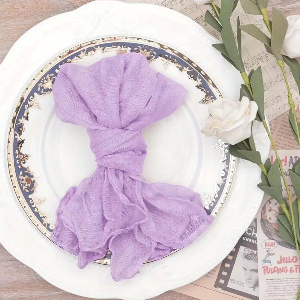 Set of 12 Gauze Cheesecloth Napkins Cloth Bulk Dinner Table Napkins for Home Wedding Valentine's Party Event Table Decoration