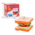 Montessori Wooden Burger Stacking Toys para criança, aprendizado pré-escolar, brinquedos educativos, habilidade motora fina, presente de cozinha para crianças