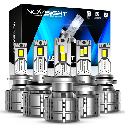 NOVSIGHT N60 200W 20000LM Super Brillante H7 LED Canbus H4 H11 H8 H9 9005 HB3 9006 HB4 H13 9012 Lámpara de Coche 6500K Bombillas para Faros Delanteros de Coche