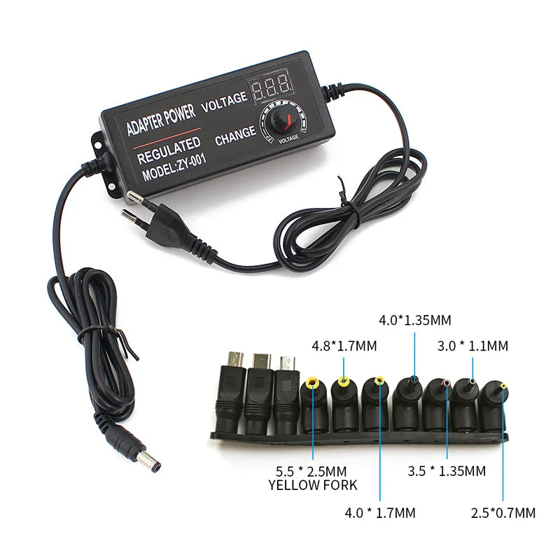 AC DC Adjustable Adapter 12V Volt LED Display Screen Power Supply 220V TO 3V 5V 9V 12V 24V 36V With DC Jack Connector Plug
