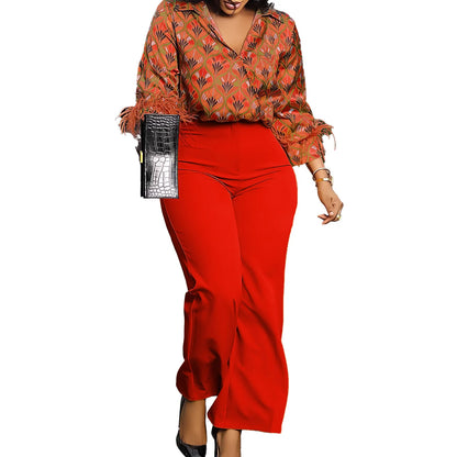 Conjuntos de 2 piezas para mujer, novedad de 2025, conjuntos a juego de talla grande para primavera y verano, conjuntos estampados de dos piezas, top y pantalón, trajes, ropa.