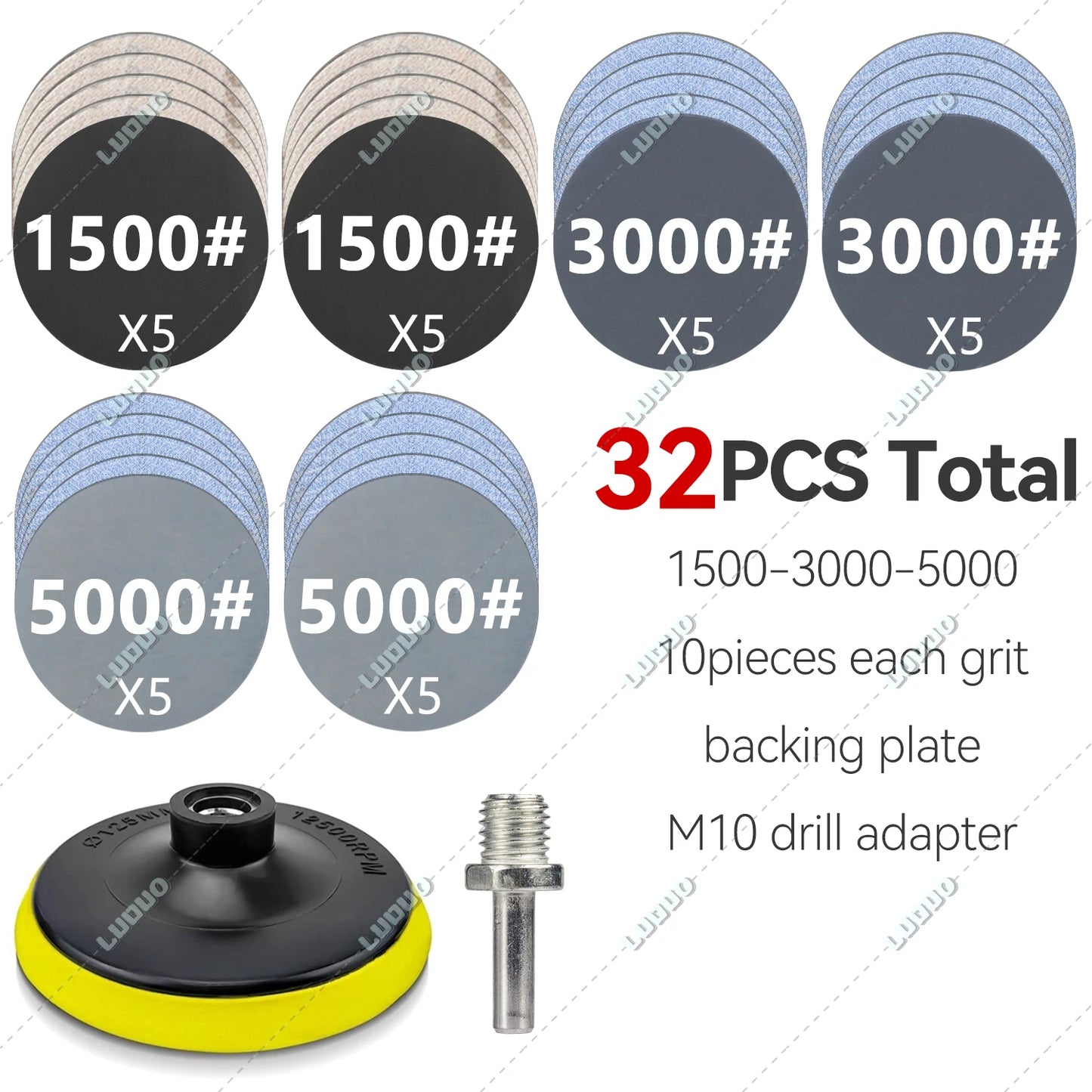 Round Wet Sanding Sheet Dry Polishing Sandpaper For Car Detailing Headlight Restoration Grinder Accessories Sanding Discs Paper