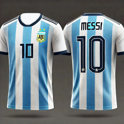 New Argentinian Style T Shirts No.10 Soccer Football Jersey Summer Breathable Quick Drying Training T-Shirts for Men Loose Tops