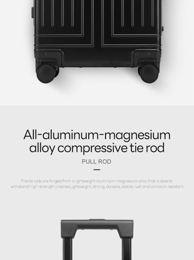 Maleta de viaje con ruedas de aleación de aluminio y magnesio 100 % de 20, 24 y 28 pulgadas, maleta de mano tipo carrito.