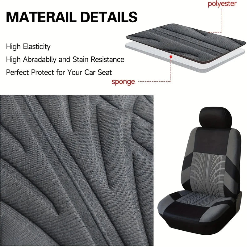Car Seat Covers Full Set Front Split Rear Bench For Car Universal Cloth SUV Sedan Van Automotive Interior Covers