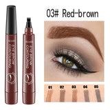 4 Point Eyebrow Pencil Waterproof Liquid Eyebrow Pen Makeup Long Lasting 4 Fork Tip Brow Pen Cosmetic Microblade Brow Pencil
