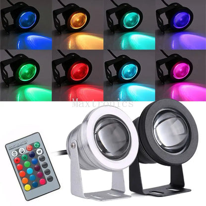 10w led luz subaquática rgb/branco/branco quente led luzes de inundação fonte piscina lagoa aquário holofote lâmpada jardim ip68 dc12v